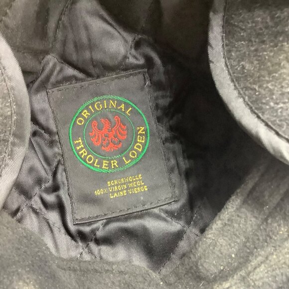 Tiroler Loden 100% Wool Insulated Flat Cap Ear Flap Men Medium Lands End Black - Picture 3 of 7